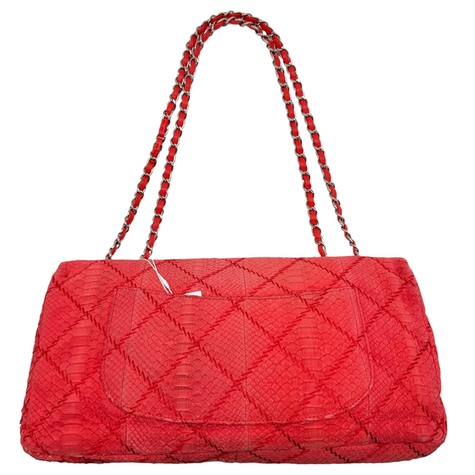 Chanel Red Python Wild Stitch Large Flap Bag - image 3