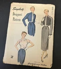 Vtg 1950'S  SIMPLICITY DESIGNER'S PATTERN  #8242  Cut  Sz 12 30
