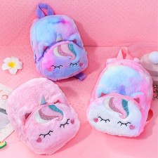 Kids Unicorn Backpack Plush Girls School Bag Cute Lightweight Cartoon Daypack