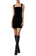 Alice + Olivia Keria Women's Velvet Fitted Cutout Back Mini Dress Black Size 4