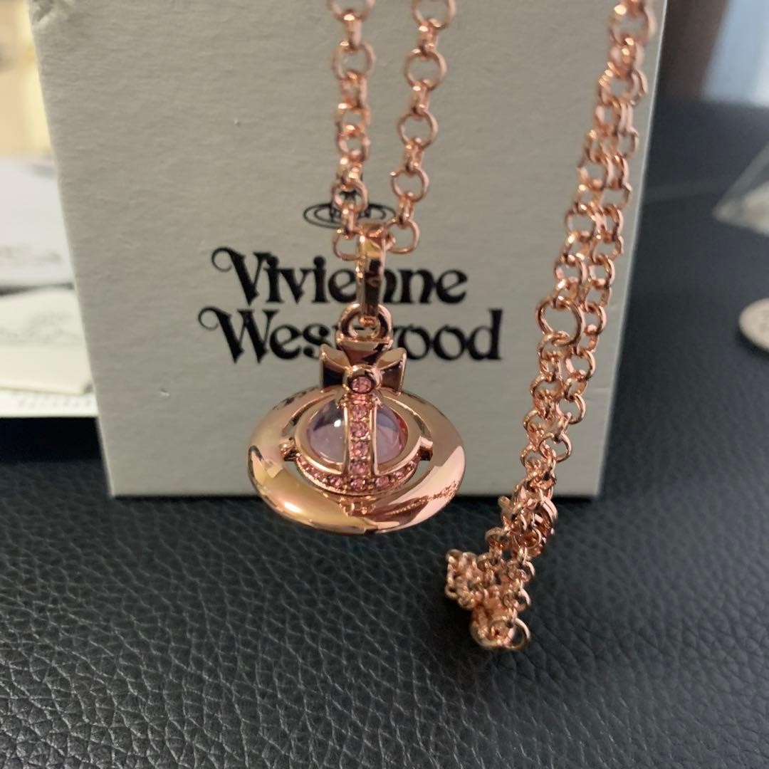  オーブ ネックレス ピンク Vivienne Westwood Necklace Tiny Orb Rose Pink Gold 2.3cm IN BOX | eBay