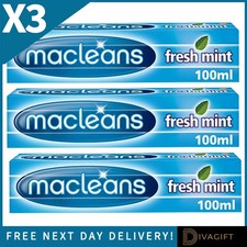 3 x MACLEANS FRESHMINT FLOURIDE TOOTHPASTE 100ML FRESH BREATH & HEALTHY GUMS NEW 33.30 per litre