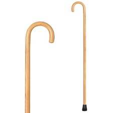 Carex Wooden Walking Cane, Round 1 Count Pack of 1 , Natural Ash Finish