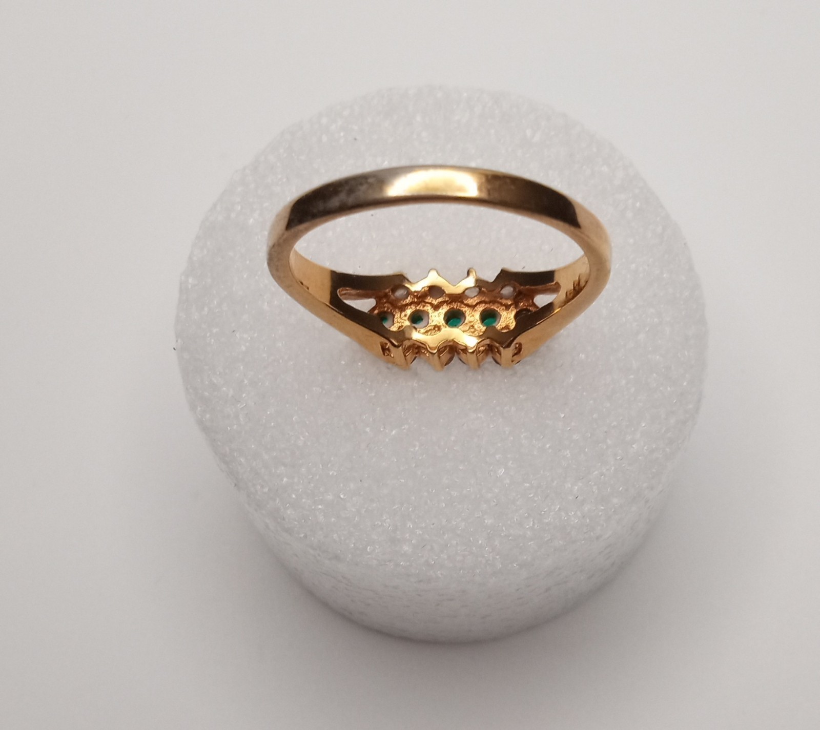 Simulated Diamond, Emerald 3 Ring Bundle. Goldton… - image 13