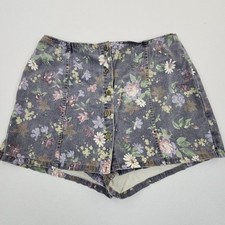 VTG 80s 90s Stampede Floral Skort Shorts Denim Skirt Women Sz 18 Made In USA