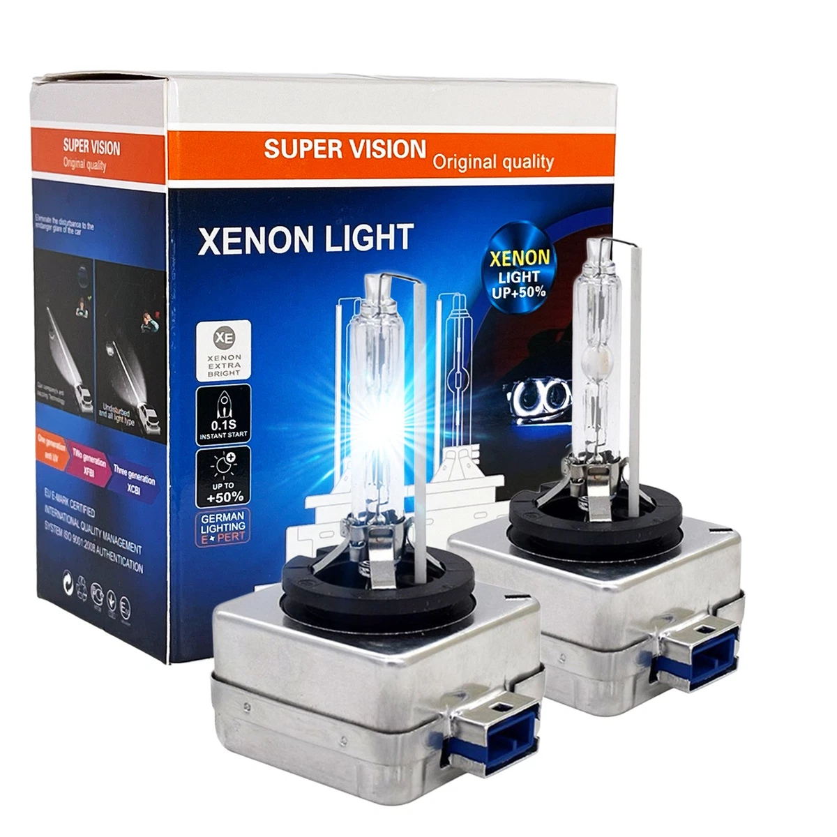Par De Bombillas De Xenón Azul H1 De 12000K Y 35W Para Faros, Color Azul Intenso