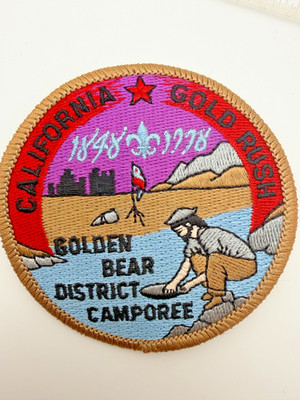 California Gold Rush Golden Bear District Camporee 1848-1778 Scout Patch Panning