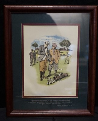  Golf Americana  Signed By Famous Artist Hirsch, Framed Print