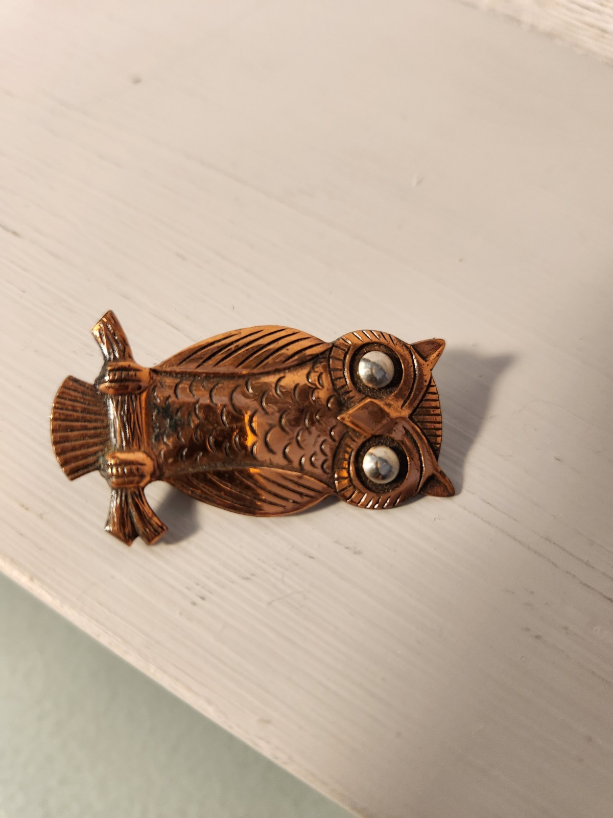 Solid Copper Owl Pin / Brooch - image 5