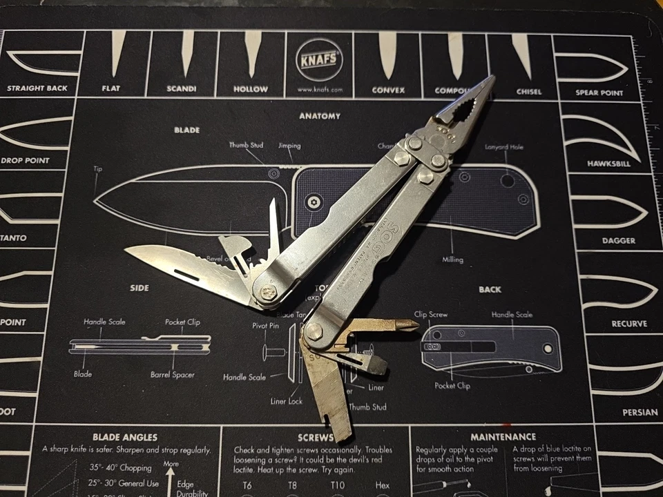 SOG Power Plier S44 Silver Multi-Tool Broken File - Image 2 of 2