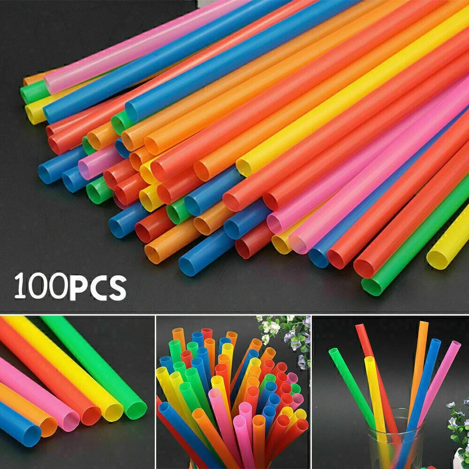 500pcs disposable straws wide fat jumbo Boba bubble tea smoothie drinking straws TOP - Image 4 of 4