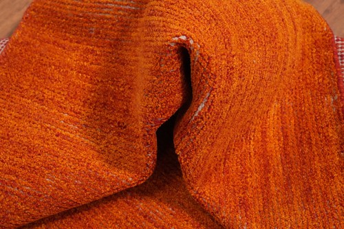 Orange Modern Abstract Gabbeh Oriental Area Rug Contemporary Carpet 6x8 - Picture 10 of 11
