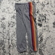 Aviator Nation Sweatpants Womens XL Rainbow 5 Stripe Joggers