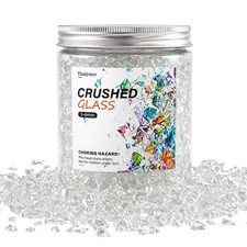 1.5LB Crushed Glass for Resin Art  Crafts, 3-6mm Clear