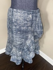 Lauren Ralph Lauren Jeans Co Vtg Linen Blend Ruffle Skirt Women  s 2