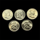(5) 1954-D - Franklin Silver Half Dollars-BU-Uncirculated-5 Coin Lot-Great Coins