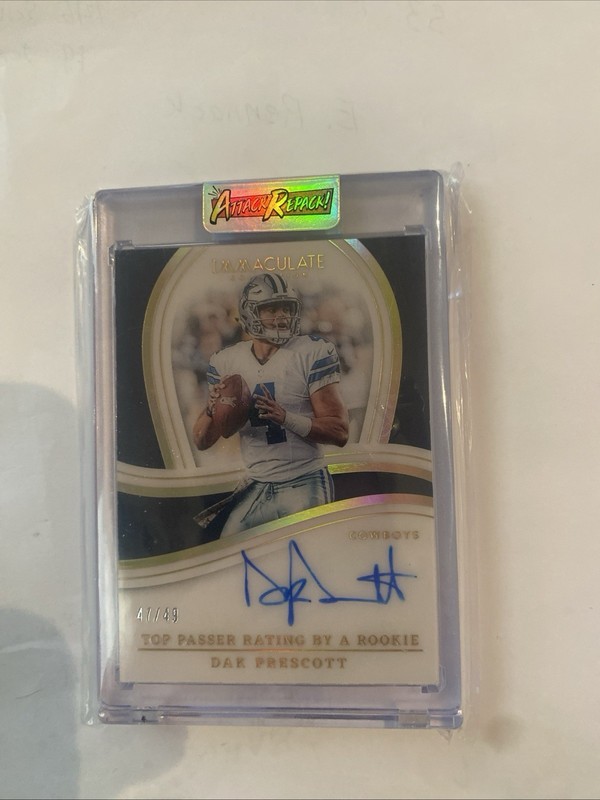 2023 Immaculate Top Passer Rating By A Rookie /49 Dak Prescott On Card Auto