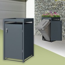 Copribidone box singolo per spazzatura 68x80x124 cm 240 L antracite pattumiera
