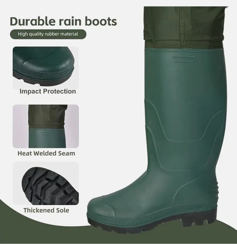 Vadeadores de pesca para hombres y mujeres con percha para botas impermeables US Foto 4 de 4