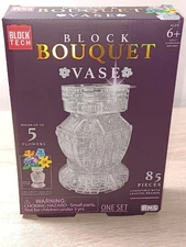 *FREE SHIP* CLEAR VASE Block Bouquet Botanical Block Tech Brick Set