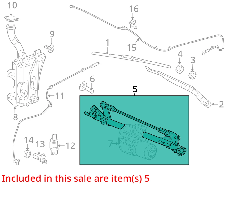 Motor limpiaparabrisas compatible con 16-17 200 2708642 Foto 3 de 4