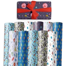 12 Sheet Cute Hero Birthday Wrapping Paper, 6 Style Mutil Color Festival Art ...