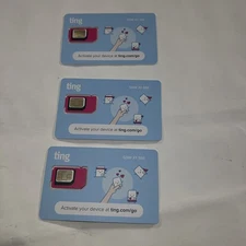 3 SIM CARD Starter Kit for Ting Mobile LTE Prepaid Plan No Contract BYOD PHONE 