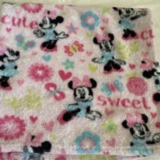 Disney Baby Minnie Mouse Blanket Pink Aqua Green Hearts Butterflies Lovey 30