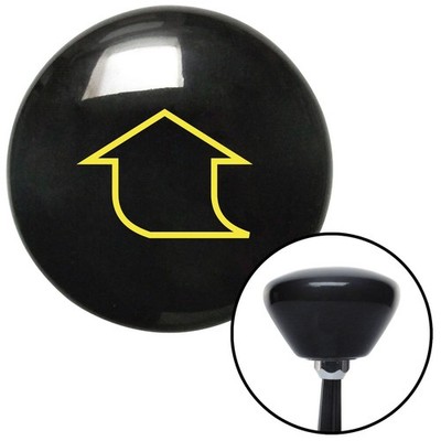Yellow Fat Empty Arrow Up Black Retro Shift Knob w/ M16x1.5 Insert Shifter Auto