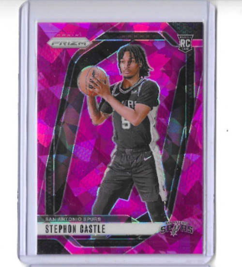 2024-25 Prizm Stephon Castle #234 Pink Ice Prizm (RC) San Antonio Spurs (BH)
