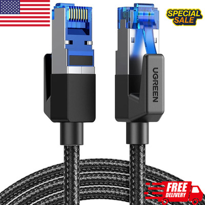 UGREEN Cat 8 Ethernet Cable 40Gbps 2000MHz Braided RJ45 LAN Cord