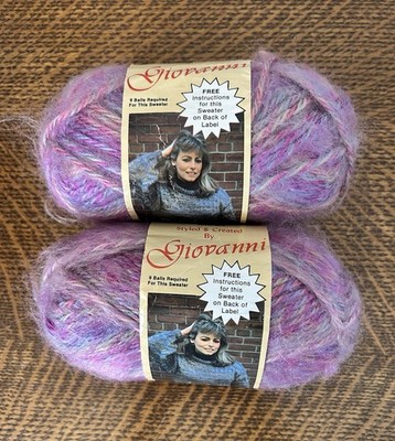 Giovanni Vintage Faux Mohair 100%  Acrylic  Two 1.75 Oz Skeins Purple Haze #3851
