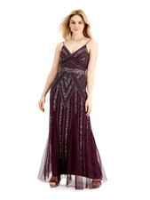 JUMP APPAREL Womens Maxi Dress Burgundy Spaghetti Strap Juniors 17/18