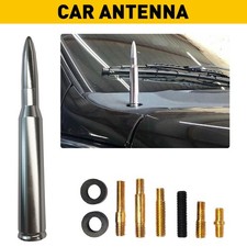 Bullet Antenna 50 Cal Silver For Chevy Gmc Truck Suv Silverado Sierra Denali Exv