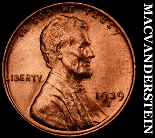 1939-S Lincoln Wheat Cent- Choice Gem Brilliant Unc Luster No Reserve #J4665