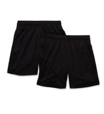 Athletic Works Boys Performance 2 Black Shorts Pack, Size M 8 8T Kids