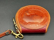 Vintage Dooney Bourke Big Duck Leather Coin Purse Wristlet Red