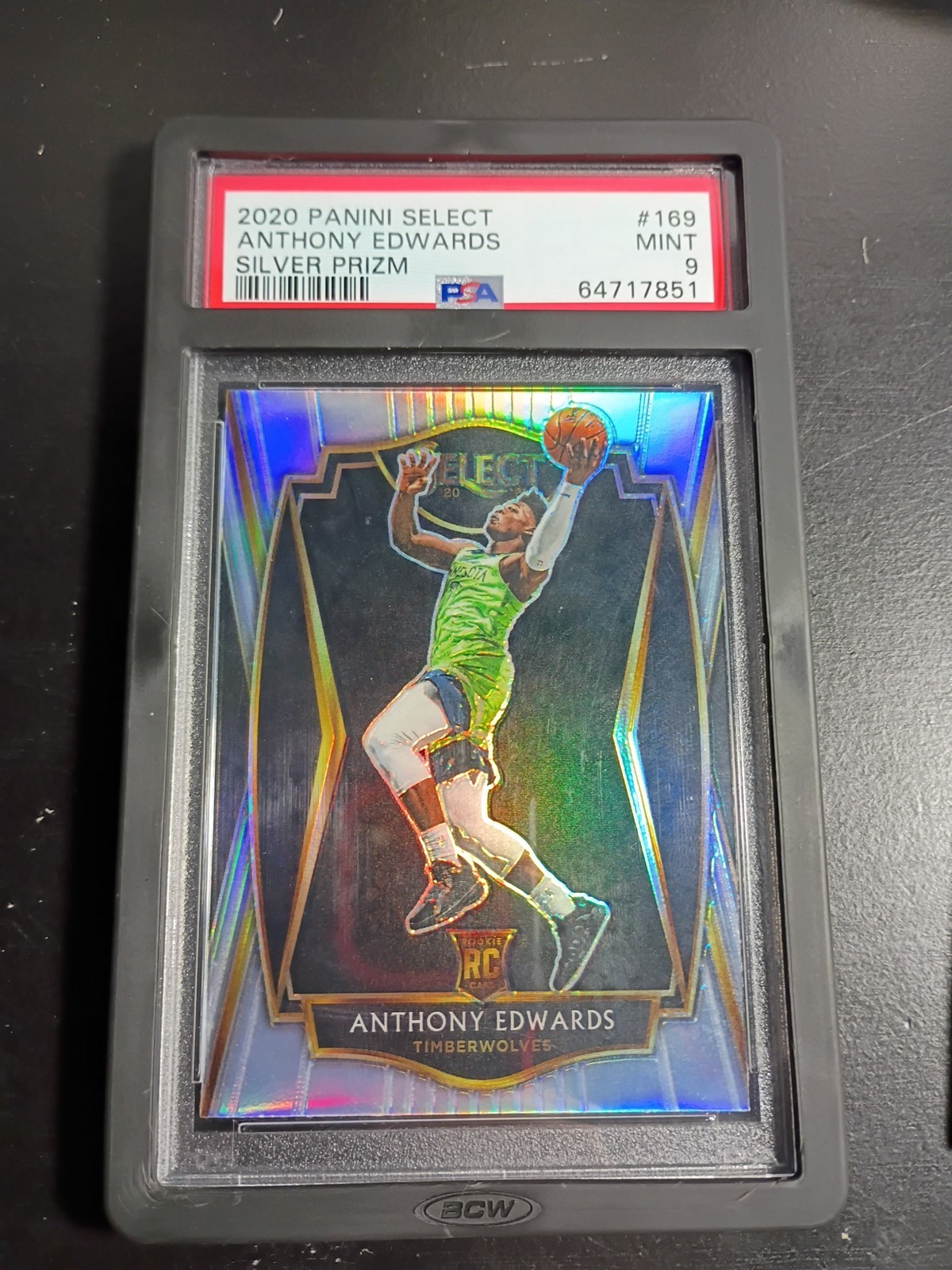 2020 Select Anthony Edwards Silver Prizm Premier Level PSA 9🔥