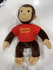 Curious George Plush 11 Gund Red Shirt Stuffed Monkey Toy Classic Vintage
