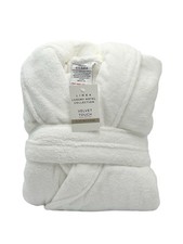 Image of Linea Luxury Hotel Collection Velvet Touch 100% Cotton Plush Bath Robe - M/L