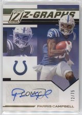 2020 Panini Zenith Z-Graphs 72/75 Parris Campbell #ZG9 Auto 0lm