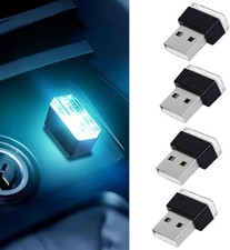 4 PCS USB LED Car Interior Atmosphere Lamp, Portable Mini Auto LED Decor Night L