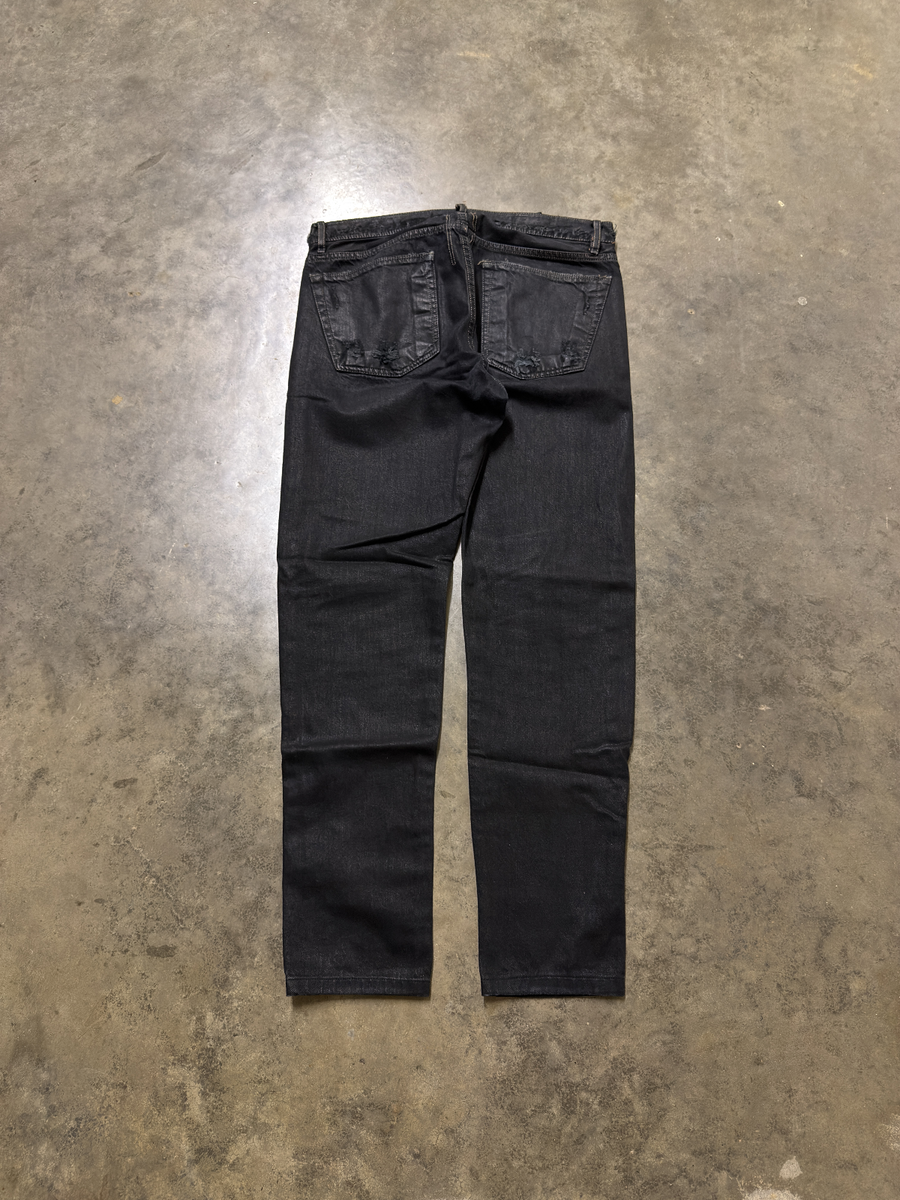Rick Owens Olmar & Mirta Black Waxed Detroit Jeans - 30 | eBay
