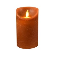 Led Echtwachskerze Wachskerze Stumpenkerze Kerze Mit Timer Flammenlos Kupfer