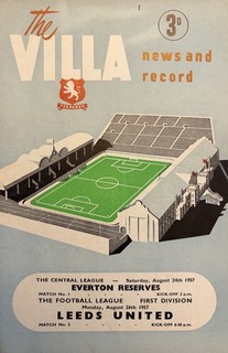 Aston Villa v Leeds United/Everton Reserves Div 1 1957/58