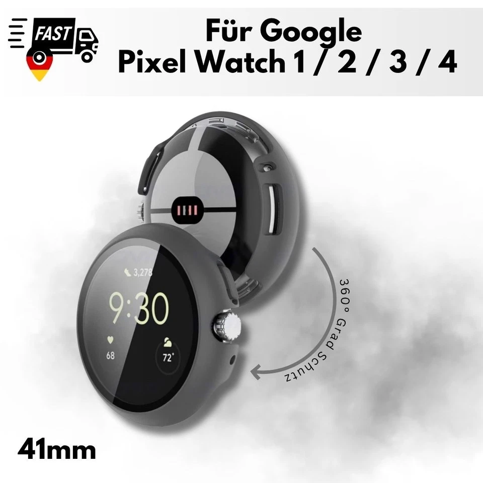Schutzhülle für Google Pixel Watch 1/2/3/4 ✅ Displayschutz 41mm Bumper 9H Hülle - Bild 1 von 4