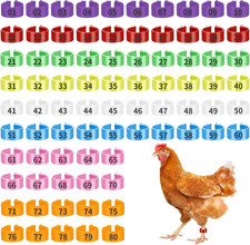 80Pcs Chicken Leg Bands,20mm Chicken Tags for Legs with 8 Colors,Colorful 01-...