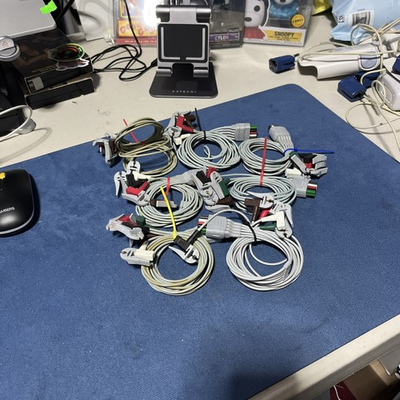 #ad Mindray Panorama Telepack 608 ECG Telemetry 5 Lead Cable LOT of 7 $250.00