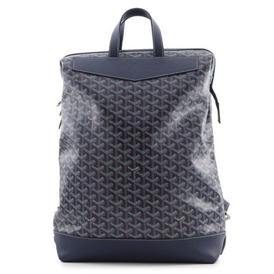 GOYARD Sisal Bread Backpack PVC/Leather Navy Blue CISALPMMLTY12CL12P