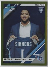 Jeffery Simmons 2019 Panini Donruss #358 Press Proof Gold /50